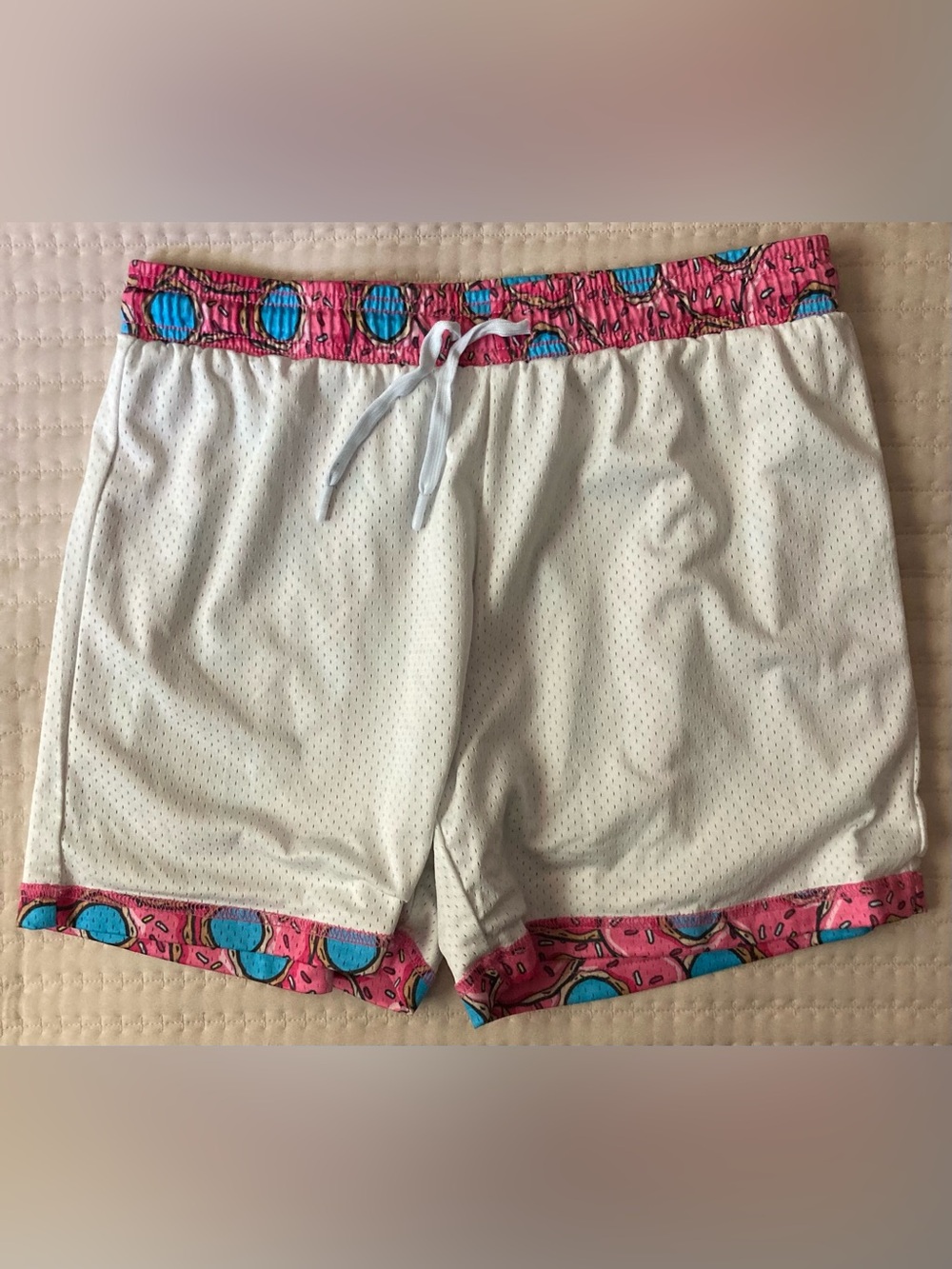 Baseball Lifestyle 101 Mesh Shorts Men’s Small Pink Donut Print 5” Inseam - Picture 6 of 10